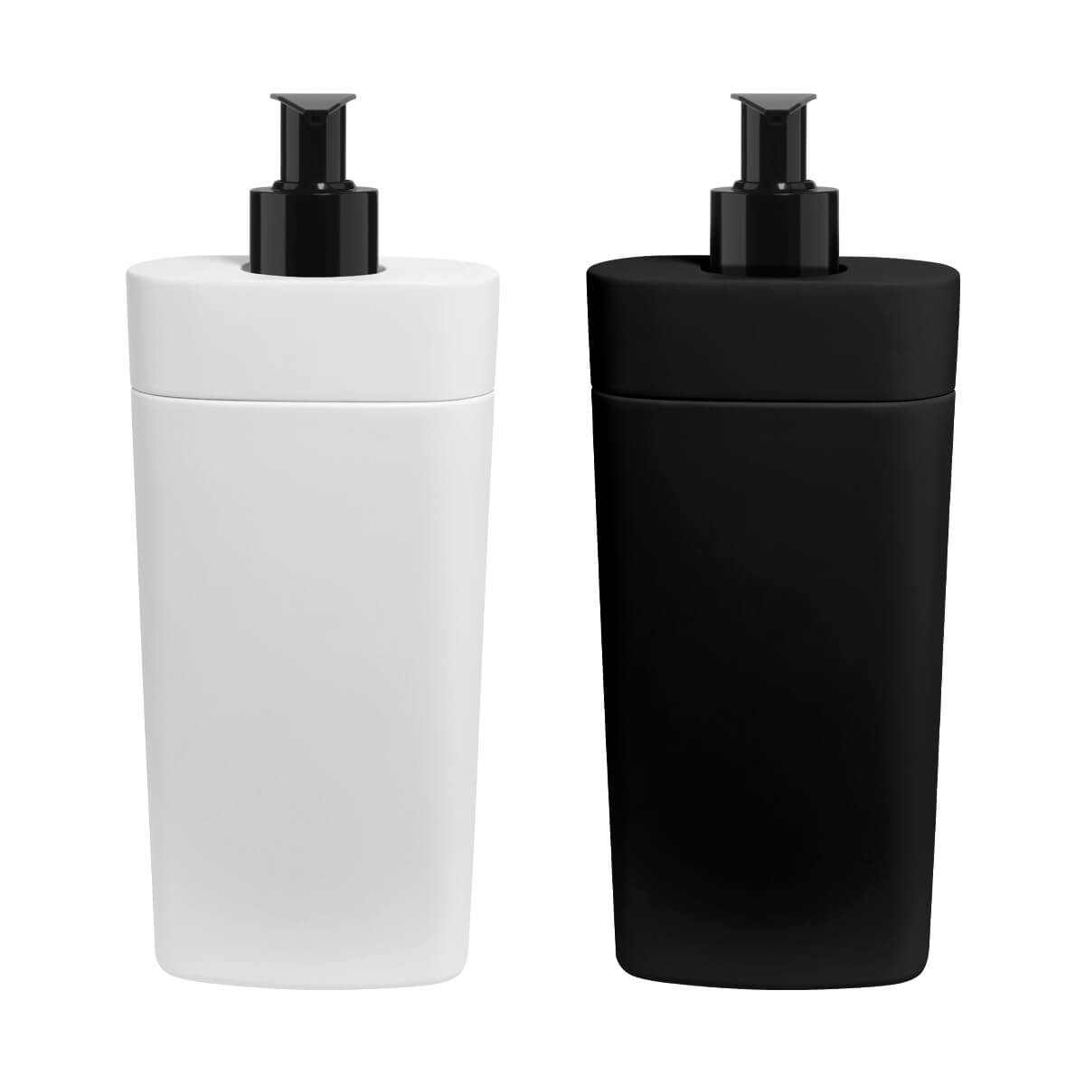 Mockup di bottiglia dispenser per shampoo cosmetico bianco elegante ed  elegante